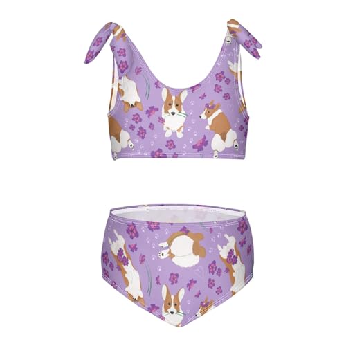 Image of CaTaKu Girls Two Piece Swimsuits Toddler Bathing Suits Bikini Set Summer Beach Swimwear for Girls Size 3-12T