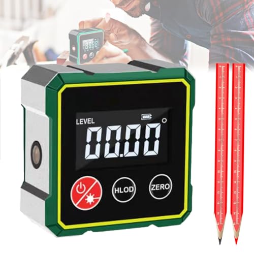 Inclinomètre Numérique Magnétique Avec Laser, Mini Niveau à Bulle Magnétique à 4 Faces Avec Laser électronique, Outil De Mesure étanche Pour Le Travail Du Bois Et La Construction