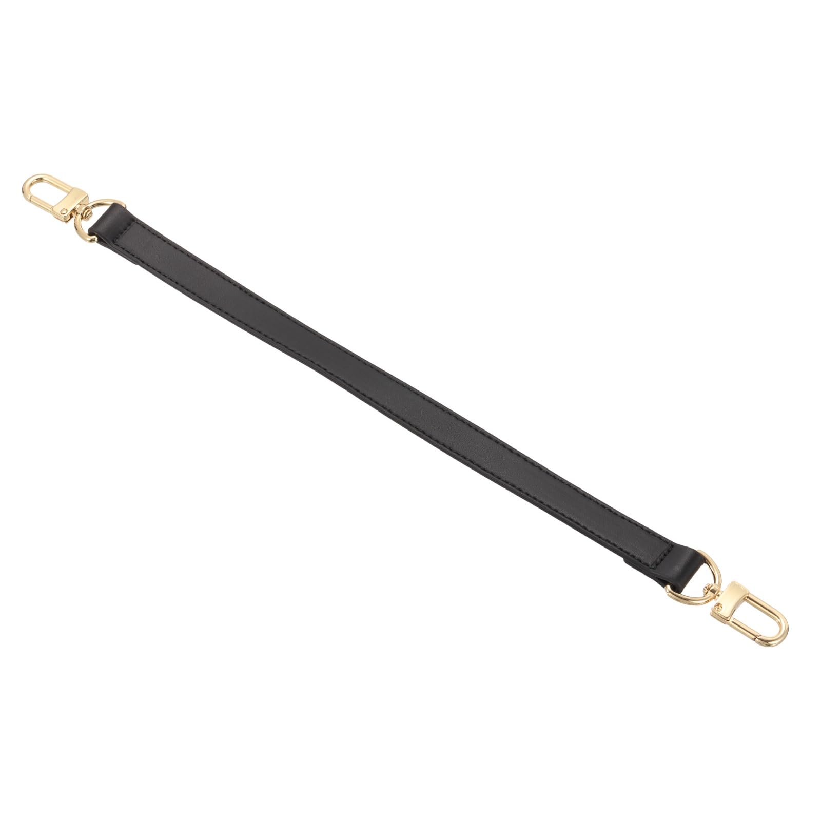 sourcing map 15 Inch Genuine Leather Purse Strap, 0.71 Inch Wide Short Shoulder Bag Strap Replacement Purse Straps Replacement for Women DIY Handbag Underarm Shoulder Bags, Black