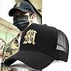 JZTDYPP Baseball Cap Men'S Summer Thin High Top Baseball Cap Big Head Mesh Breathable Cap Sunscreen Sun Trucker Hat,Black Gold,One Size #3