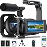 Camcorder Video Camera 5K, 56MP Vlogging Camera for YouTube with WiFi IR Night Vision 16X Digital Zoom 3” 270° Touchscreen Cam Corder with 2 Batteries, 64GB Card, Remote, Mic, Lens Hood, Tripod
