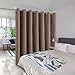 NICETOWN Room Divider Curtain Screen Partition, Function Thermal Blackout Patio Door Curtain Panel, Sliding Door Insulated Curtain, Extra Wide Curtain, Cappuccino, 12.5ft Wide x 8ft Long