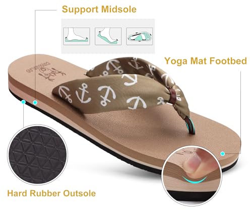 Image of KuaiLu Flip Flops for Women with Arch Support Summer Beach Thong Sandals