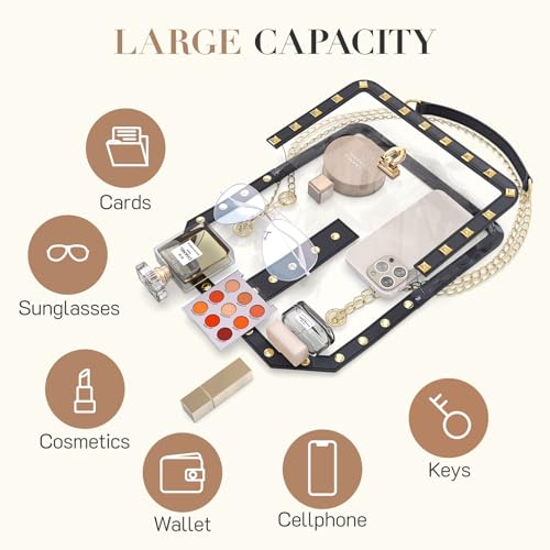 Image of Missnine Clear Bag for Stadium Events Clear Crossbody Purse Stadium Approved Women Transparent Shoulder Bag for Concerts