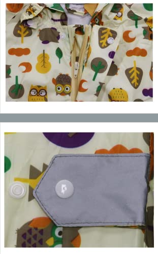 Kids Toddler Rain Suit For Boys Girls One Piece Hoodie Zipper Cartoon Waterproof Coverall Rain Jacket 1-10 Years L Size #TOP4