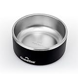 GRANDTIES グランタイズ 真空断熱ペットボウル 1890ml 色：ミッドナイトブラック 餌用ボウル 犬 猫 dog catペット用 おしゃれ プレミアム 水分補給 保温保冷 底面滑り止め付き 自宅 散歩