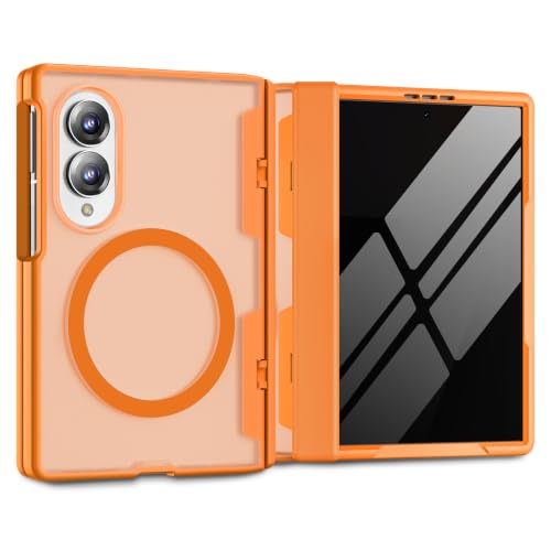 Magnetic for Samsung Galaxy Z Fold 8 Case with Hinge Protection Orange - image 1