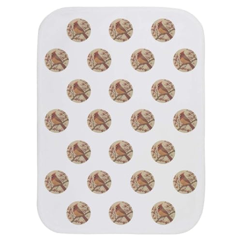 Azeeda 'Red Cardinal on Branch' Baby Burp/Wash Cloth (BC00030518)