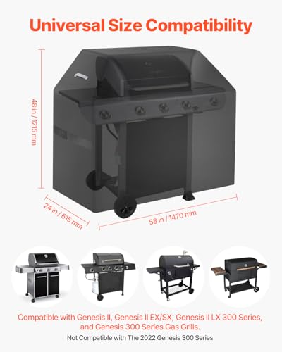Housse de barbecue 1470 mm bâche protection extérieur imperméable VEVOR - 4