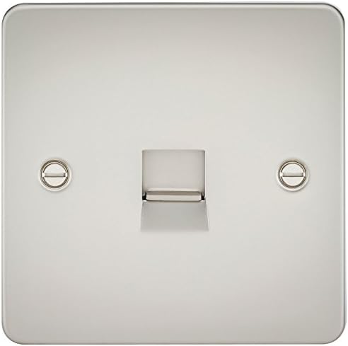 Knightsbridge FP8900BB Brushed Brass FPAV8900BB Flat Plate 115V/230V Dual Voltage Shaver Socket Black Insert, 230 V