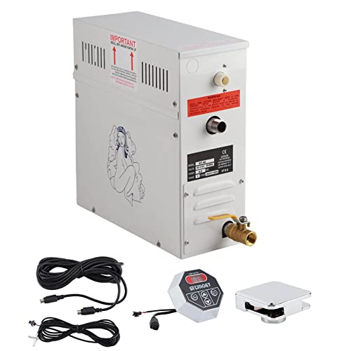 Hztyyier Generatore di Vapore in Acciaio Inossidabile da 4,5 KW con Display a LED per Sauna Domestica e Bagno