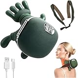 4D NackenmassagegeräT Kabellos, Elektrisches Shiatsu Massagegerät mit Wärme, 3 Massagegrade & 2 Temperaturstufen, Lindert Muskelverspannungen und Ermüdung, für Zuhause, BüRo, Reisen (A)