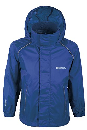Mountain Warehouse Kids Waterproof Pakka Jacket - Packable Rain Coat Navy Kids 11-12 Yrs (142-154 cm)