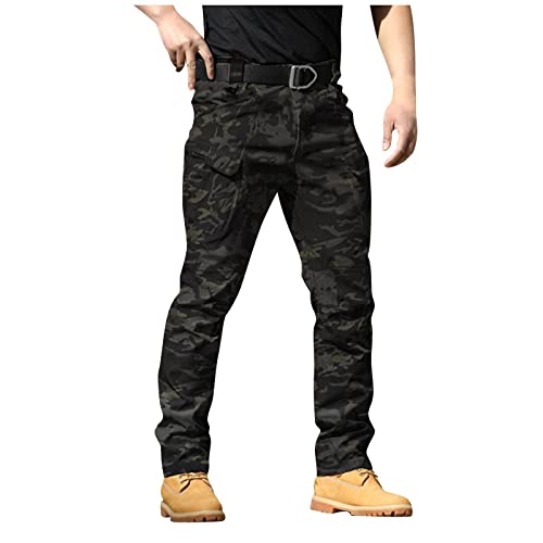 OIOLOYJM Military Cargo Pants for Men Hiking Relaxed Fit Work Waterproof Stretch Tactical Lightweight Outdoor Travel Pant
