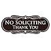 All Quality Designer NO Soliciting Thank You Sign - Dark Brown Small