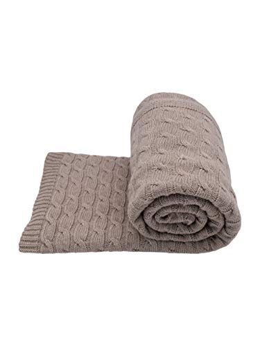 DALLE PIANE CASHMERE - Couverture avec Tresse en Cachemire mélangé - Couleur: Beige