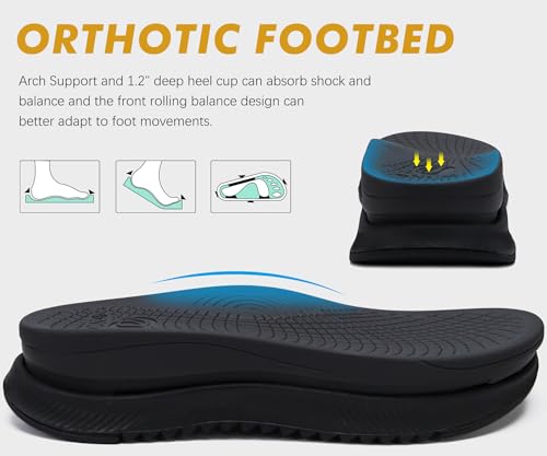 Oncai Hiking Sandals For Men,Arch Support Walking Trail Man Fisherman Sandles,Breathable Mesh Water Beach And Orthopedic Father Sports Recovery Sandals With Adjustable Strap Black Size 10 thumb #2