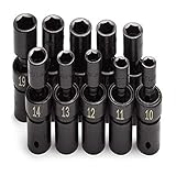 SK Hand Tools 34351 10-Piece 1/2-Inch Drive 6 Point Swivel Metric Impact Socket Set
