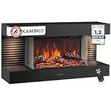 KAMINIO Elektrokamin Liz - Elektrischer Wandkamin mit Heizung, 3D-Flammeneffekt...