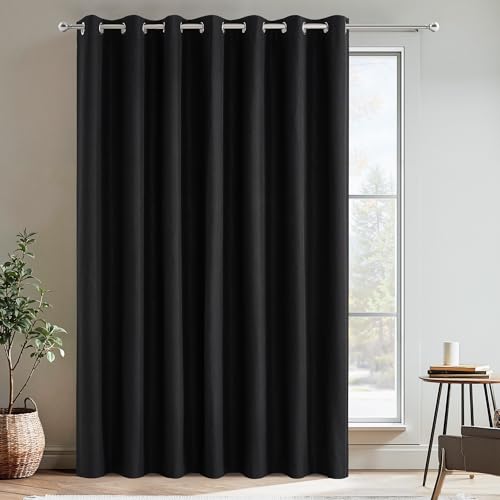 NICETOWN 100% Black Out Curtain for Patio Sliding Door, W100 x L84 in, Therma Insulated Privacy Room Divider Curtain for Bedroom, Living Room, Thick 2