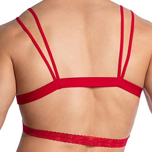 Men's Sexy Designer Floral Bikini Sissy Sheer Top Gay Bra Steel Ring Supportive Strap Innerwear2