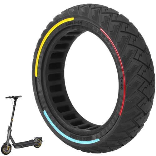 VOLOHAS 60/65-6.9 Replacement Wheels Solid Rubber Tyres 10 Inch Solid Tyres for Ninebot Max G2 G2D G2E G65 F3 F3 Pro Electric Scooter Rear Replacement Tyres Solid Tyres Non-Slip Puncture Proof (Colour