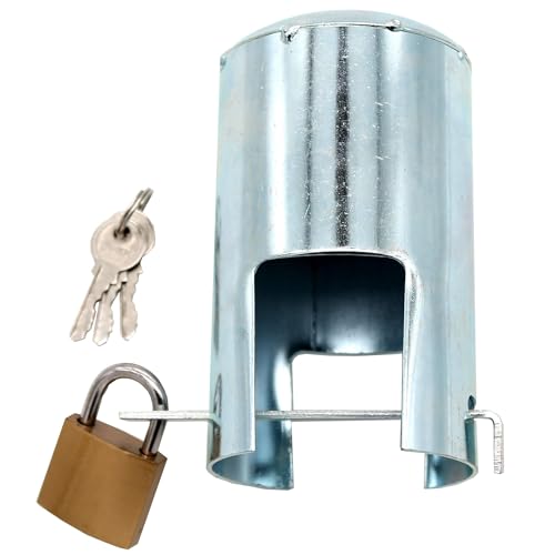 Outdoor Faucet Lock System to Prevent Unauthorized use and Vandalism, Garden Hose and casing Lock and Water-Saving Cover, and Easy to Install (Silver)