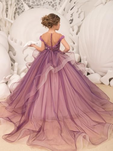 Flower Girl Dresses Applique Pageant Dresses for Girls Off Shoulder Party Tulle Wedding Ball Gown4