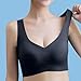 Women's Seamless Sports Light Support Comfy Bralettes Fitness Yoga Bra Wireless Solid Breathable Workout Tank Tops Bra Black