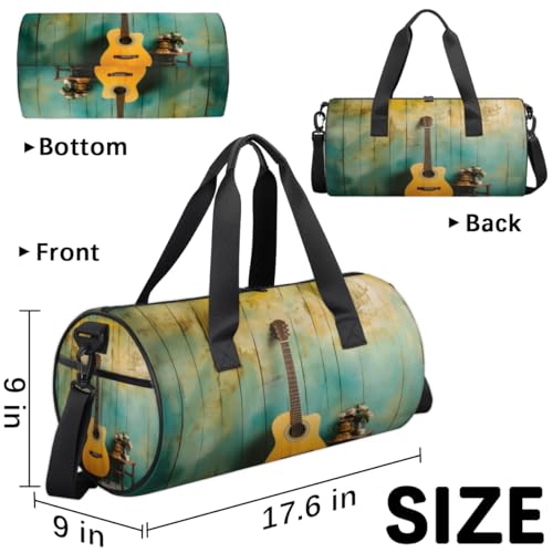 Lightweight Travel Duffle Bag Guitar Gym Bag for Women Men Stylish Small Duffle Bag for Fitness Yoga Travel Overnight Sport2
