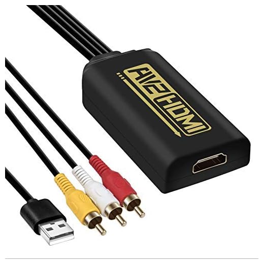 RCA av to HDMI converter 3 rca to HDMI conversion line cable 1080P Component Composite HDMI Adapter Supporting for Xbox PAL NTSC PC TV STB Wii PS4 PS3 VHS VCR Camera Nintendo N64 with USB Charge Cable