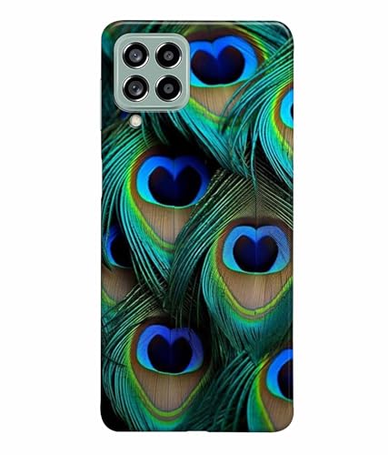 Image of Printed Hard Back Case Cover & Compatible for Samsung Galaxy M53 5G / M536Bzneinu, Samsung M53 5G | Peacock Feather (Multicolor) - D1184