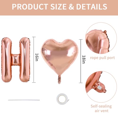 Image of TONIFUL 16 Inch Rose Gold HOME SWEET HOME Letter Balloon for Housewarming