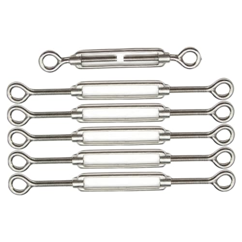 Turnbuckles, set de 6 tensores ajustables de acero inoxidable 304 para cables con diseño O a O miniatura 7