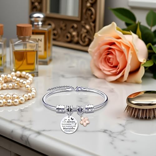 QTQTLP Cadeau Marraine Bracelet Marraine Cadeau pour le jour du Baptême Bracelet Souvenir Marraine – vue 6