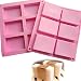 Set of 2 - CHICHIC 6 Cavity DIY Rectangle Soap Molds, Baking Mold Cake Pan, Biscuit Mold, Chocolate Mold, Ice Cube Tray for Homemade Craft