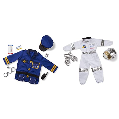 Melissa & Doug Police Officer Role Play Costume Dress-Up Set (8 Pcs) Frustration-Free Packaging Multicolor, Ages 3-6 Years & Astronaut Role Play Set #TOP17