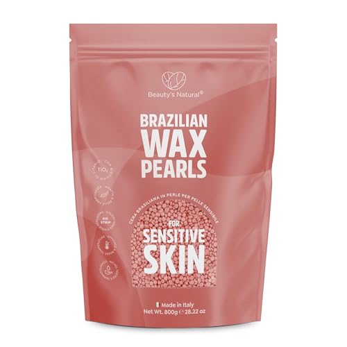Beauty’s Natural® 800g cera brasiliana perle con biossido di titanio e resina di origine naturale Made In Italy. Cera depilatoria brasiliana senza strisce ideale per depilazione corpo Nickel Tested.