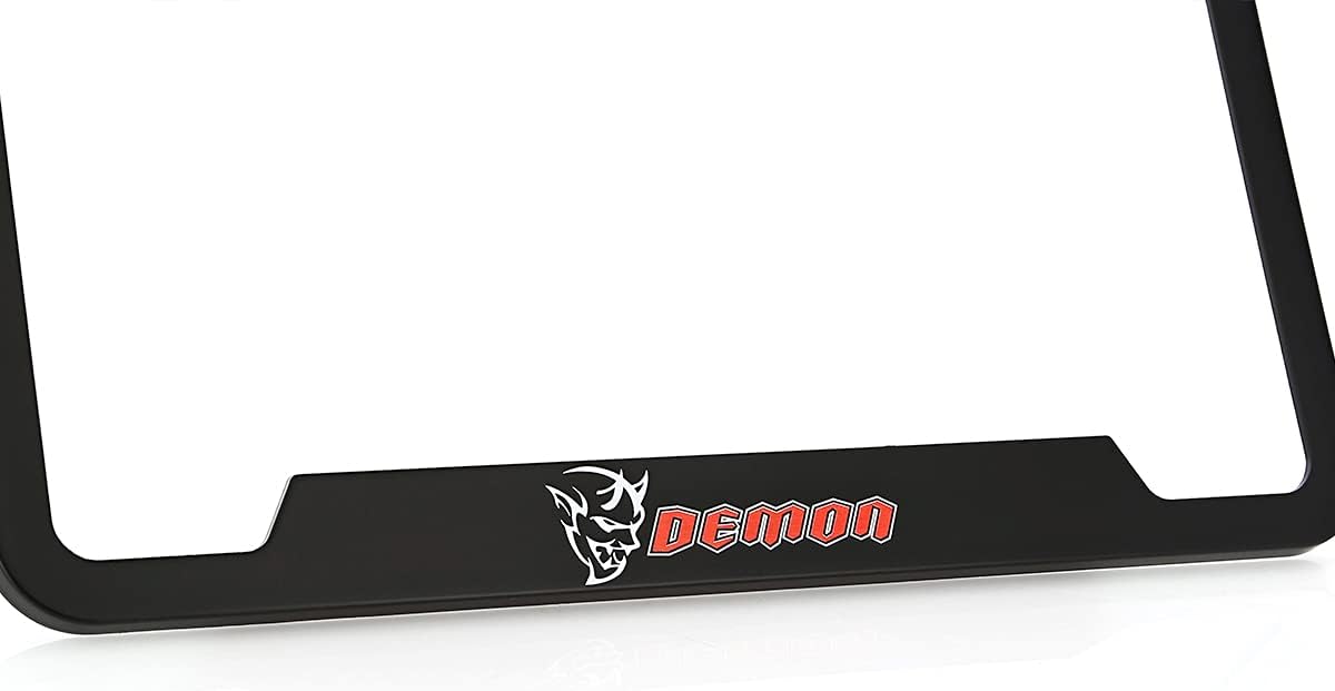 Dodge Challenger SRT Demon Black Plastic License Plate Frame
