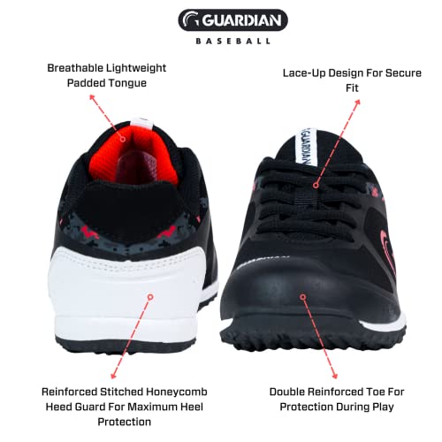 Guardian Baseball Guardian Bolt Youth Baseball Turf Shoes - Baseball Cleats For Boys And Girls Softball Shoes - Lightweight - Supportive - Comfortable Design, Black/Red thumb #2