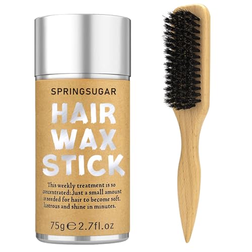 Slick Back Hair Brush & Hair Wax Stick Set for Slick Back – Boar...