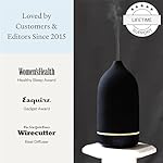 Vitruvi Stone Diffuser, Ceramic Ultrasonic Essential Oil Diffuser for Aromatherapy | Ceramic Diffuser, Diffusers for Home, Oil Diffuser, Room Decor | Black, 90ml Capacity - Image 3