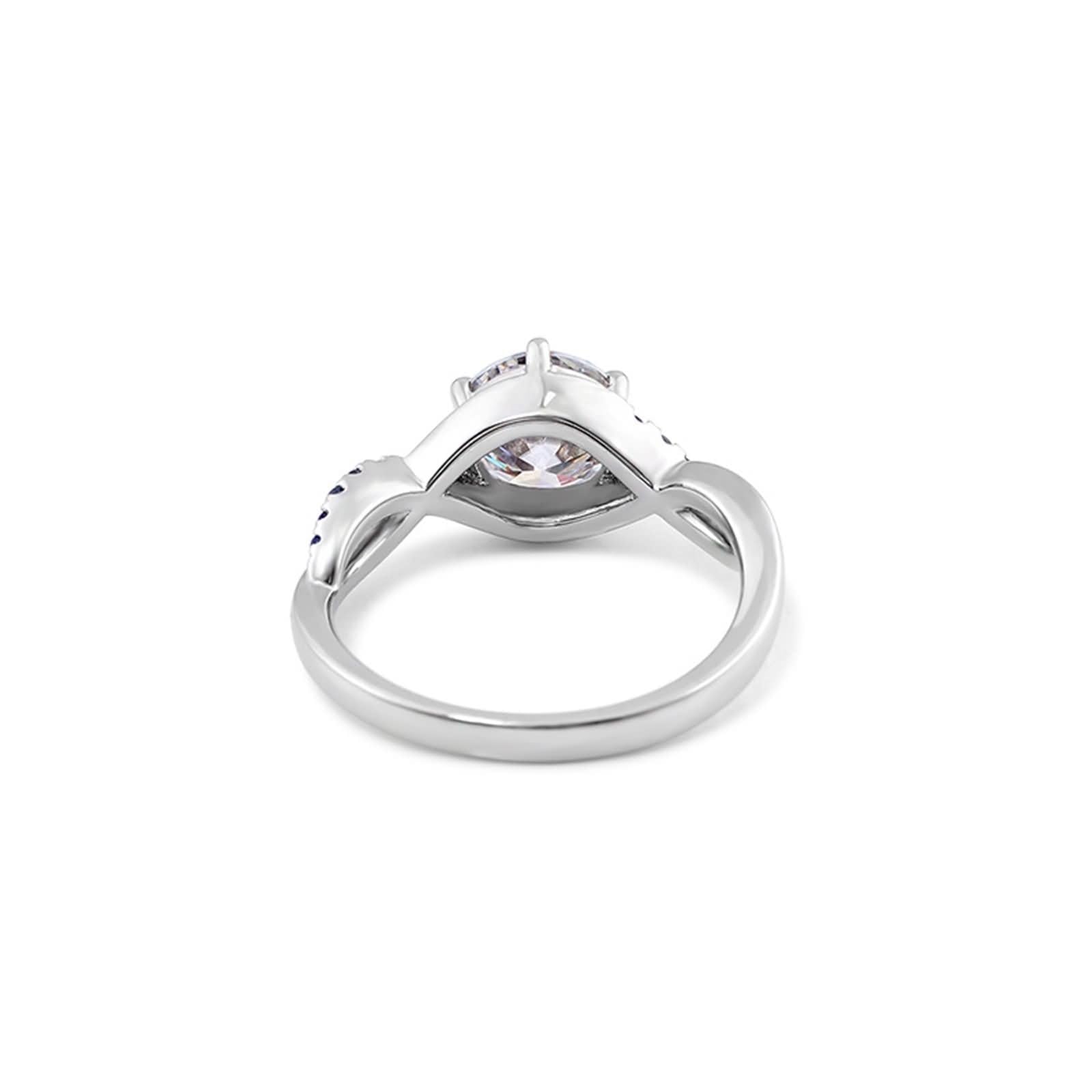 9K obrączki ślubne białe złoto 9K Moissanite 6 pazurów okrągłe z moissanitem rozmiar H 1/2 moda dla pań biżuteria zaręczynowa