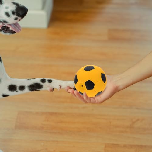 JOINPAYA 3 Stück Bissfestes Kauspielzeug aus Latex in Fußballform Verschleißfest und Weich Welpenspielzeug für Unabhängiges und Tägliche Nutzung-8