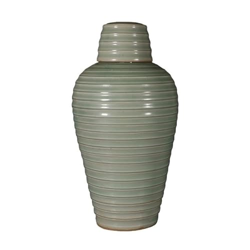 Kunyos One Color Vase Antique Porcelain Bottle With Lid Hand-Decorated Bathroom Vanity Vase Window Sill Ornament Ceramic Vase