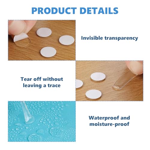 400 Stück Doppelseitige Klebepunkte, Rund Transparente Klebende Aufkleber, 10mm Foto Klebepads, Keine Spuren Wasserdichte Punktaufkleber für Ballon, Festival-Dekoration, DIY Basteln, Papier