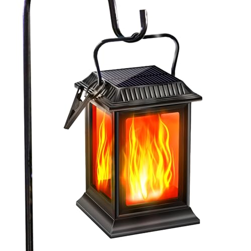 Lanterne solaire flamme dansante extérieure étanche et suspendue pour jardin