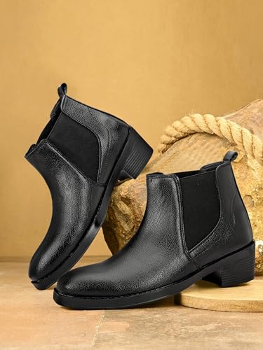 Image of HERMIZ Men's Chelsea Boots | Handcrafted | High Ankle Boot| Comfortable Formal Office & Casual Wear Shoes