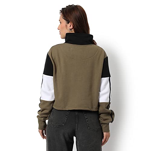Image of PINACOLADA Women Cotton Zipper Sweatshirt Relaxed Fit for Casual Wear | Full Sleeves | Stylish Sweatshirt Crafted with Comfort Fit and High Performance for Everyday Wear