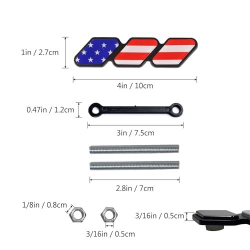Image of Tri-Color Grille Badge Emblem Decoration Accessories Car Truck Label Compatible for Tacoma 4Runner Tundra Sequoia Rav4 Highlander (Color Flag)
